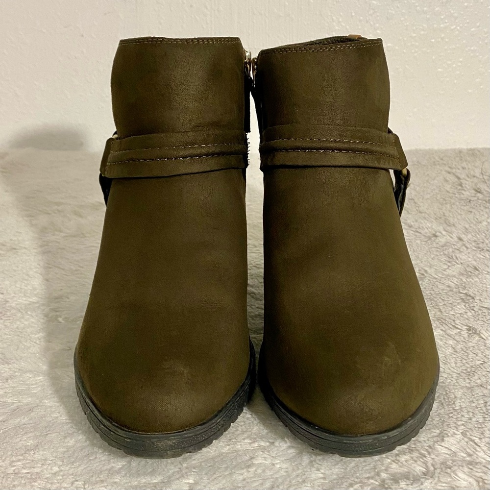 Dr. Scholl’s Laney Lug Booties Women’s Size 7M Vegan Olive Green/Brown - Picture 4 of 12